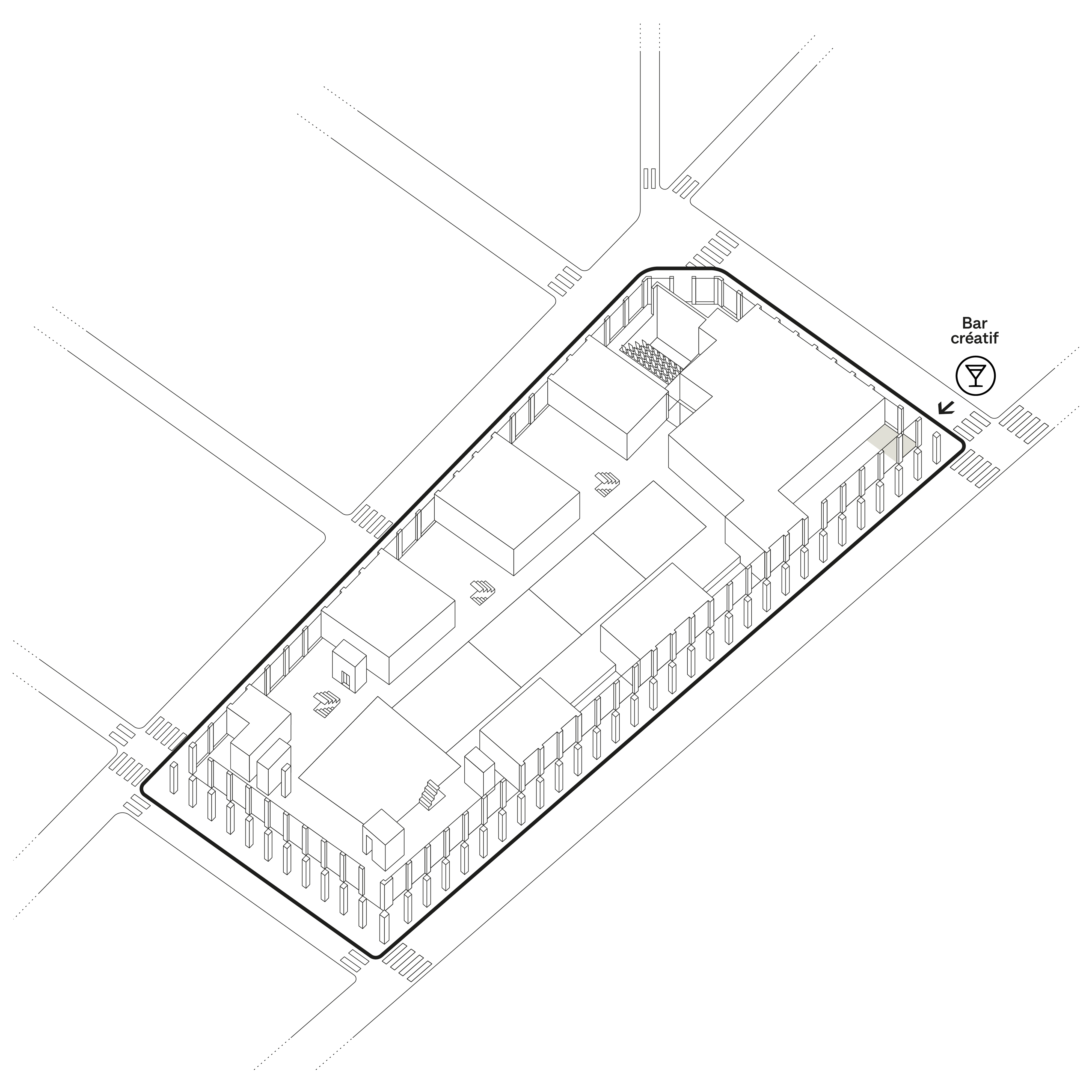 Plan du bâtiment, accès au Bar créatif Fondation Cartier 2, place du Palais Royal